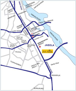 DLF Towers - Location Map