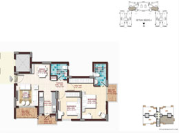 DLF Woodland Heights - Floor Plan 918 Sq. Ft. - 2 Bedrooms + 2 Toilets
