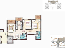 DLF Woodland Heights - Floor Plan 918 Sq. Ft. - 2 Bedooms + 2 Toilets