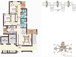 DLF Woodland Heights - Floor Plan 920 Sq. Ft. - 2 Bedrooms + 2 Toilets